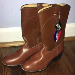 Vintage Acme brown boots, size 4D, New!